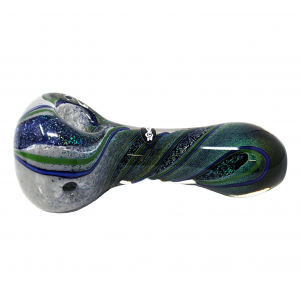 ZONG 4.5" Assorted Design Frit & Dicro Art Twisted Line Hand Pipe (Pack of 2) - [BFHP-03]